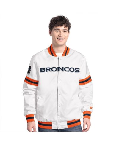 Мужская куртка Starter Denver Broncos Scout White Full-Snap Varsity