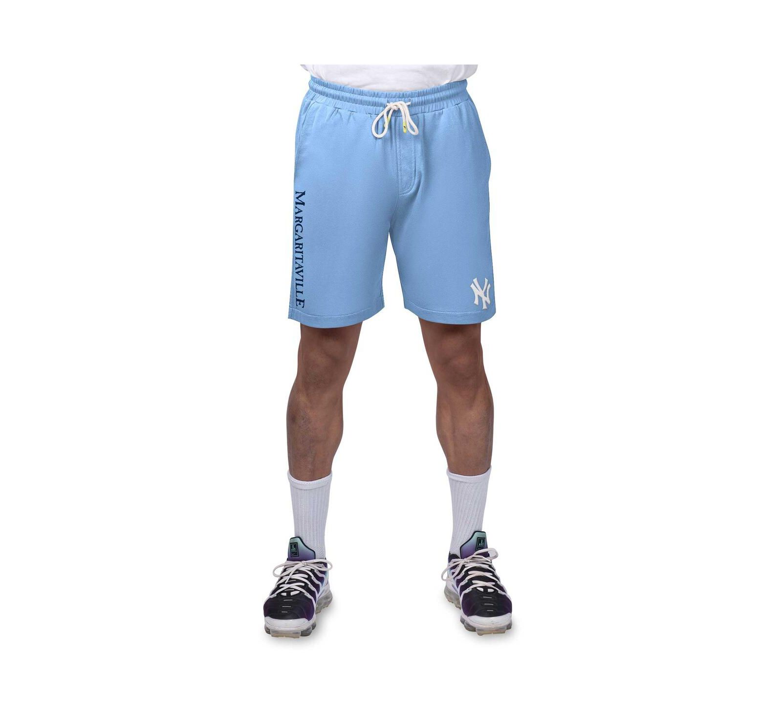 Margaritaville Men's Light Blue New York Yankees Peached French Terry Shorts