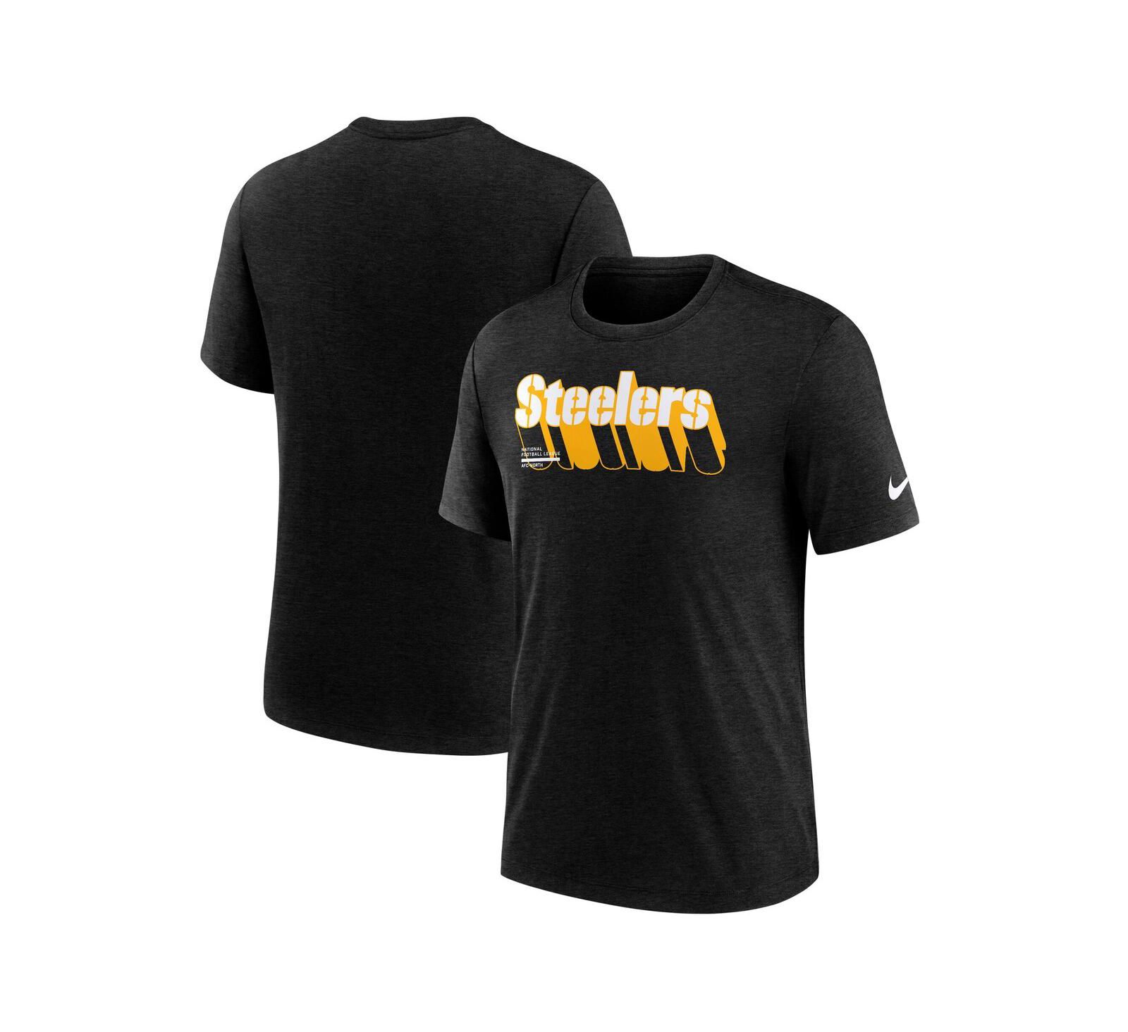 Nike Men's Heather Navy Pittsburgh Steelers Long Pass Tri-Blend T-Shirt