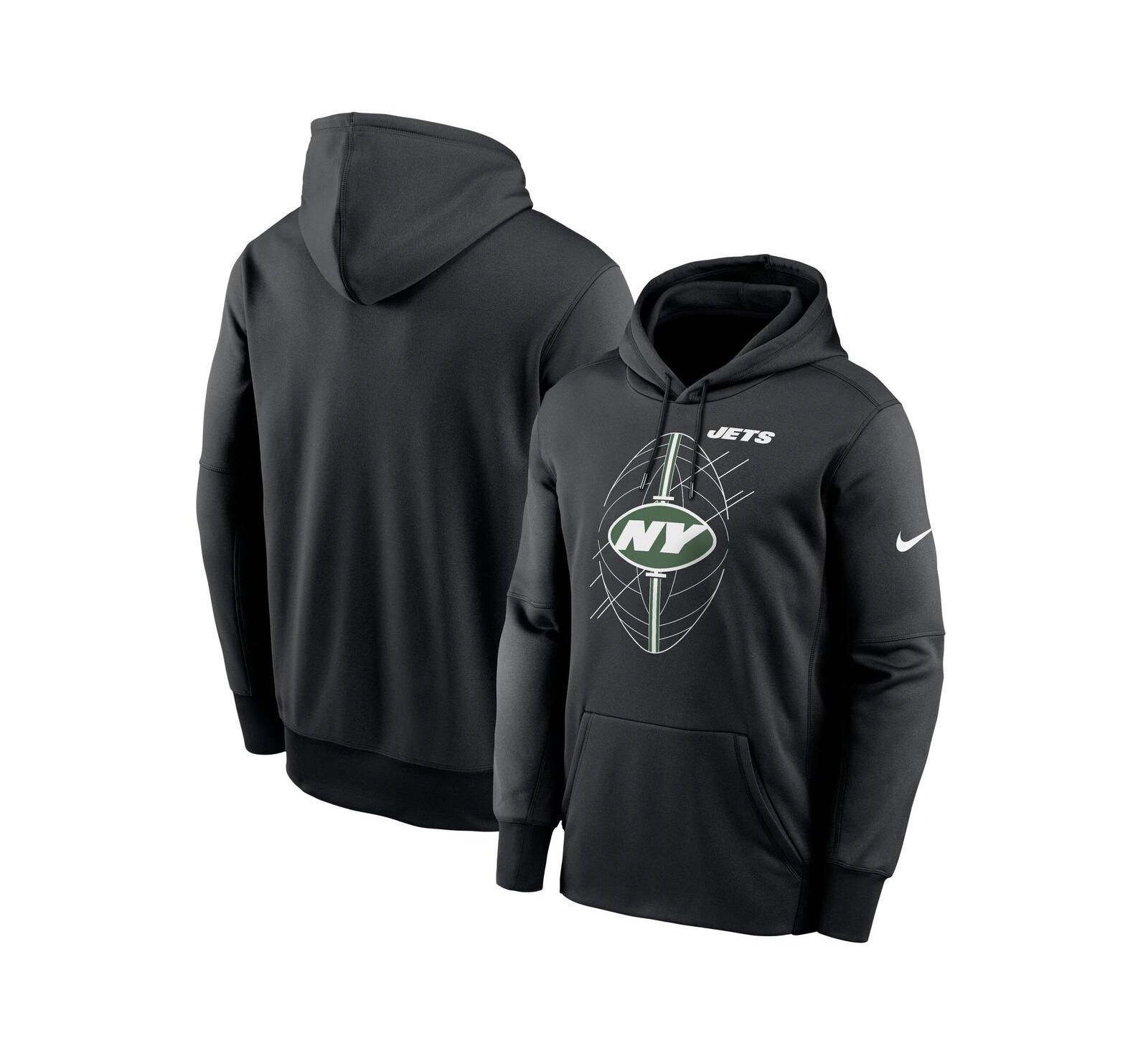Nike Men's Black New York Jets Performance Fleece Pullover Hoodie