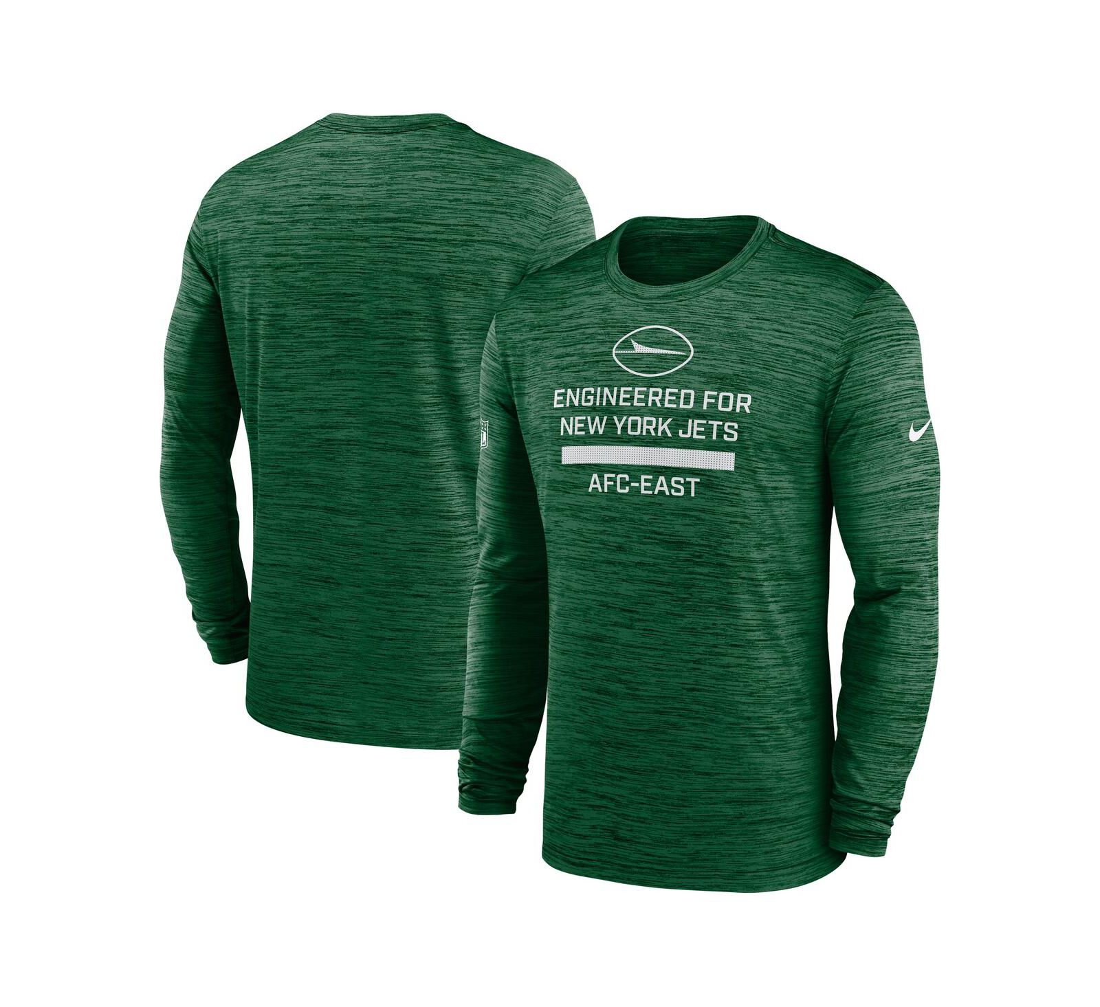 Мужская футболка Nike New York Jets Sideline Velocity Performance Long Sleeve Green
