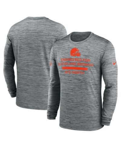 Nike Men's Gray Cleveland Browns Sideline Velocity Performance Long Sleeve T-Shirt