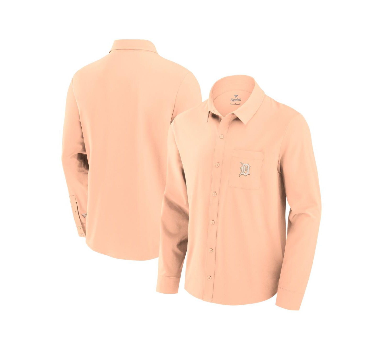 Fanatics Men's Light Pink Detroit Tigers Front Office Long Sleeve Button-Up Shirt