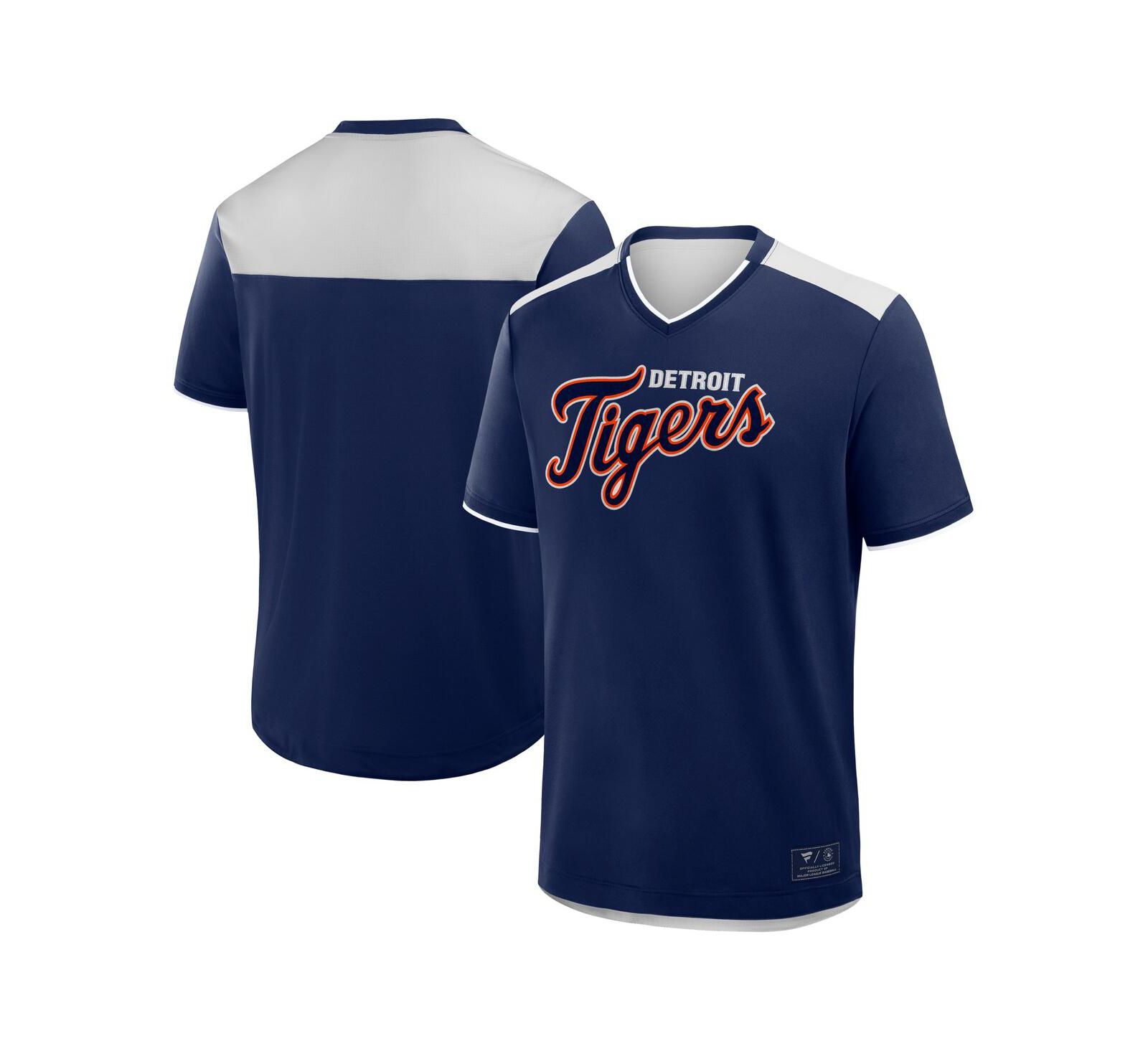 Мужская футболка Fanatics Detroit Tigers Walk Off V-Neck, темно-синяя