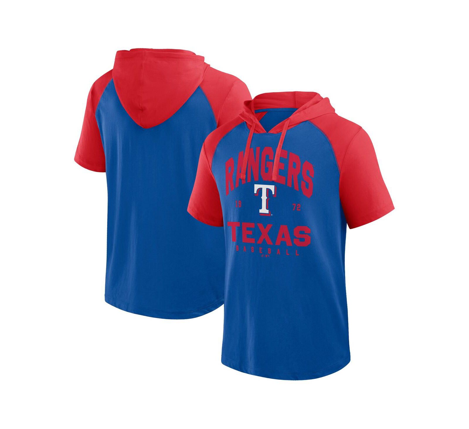 Футболка-худи Logo Athletic Men's Royal Texas Rangers Prime Raglan Short Sleeve