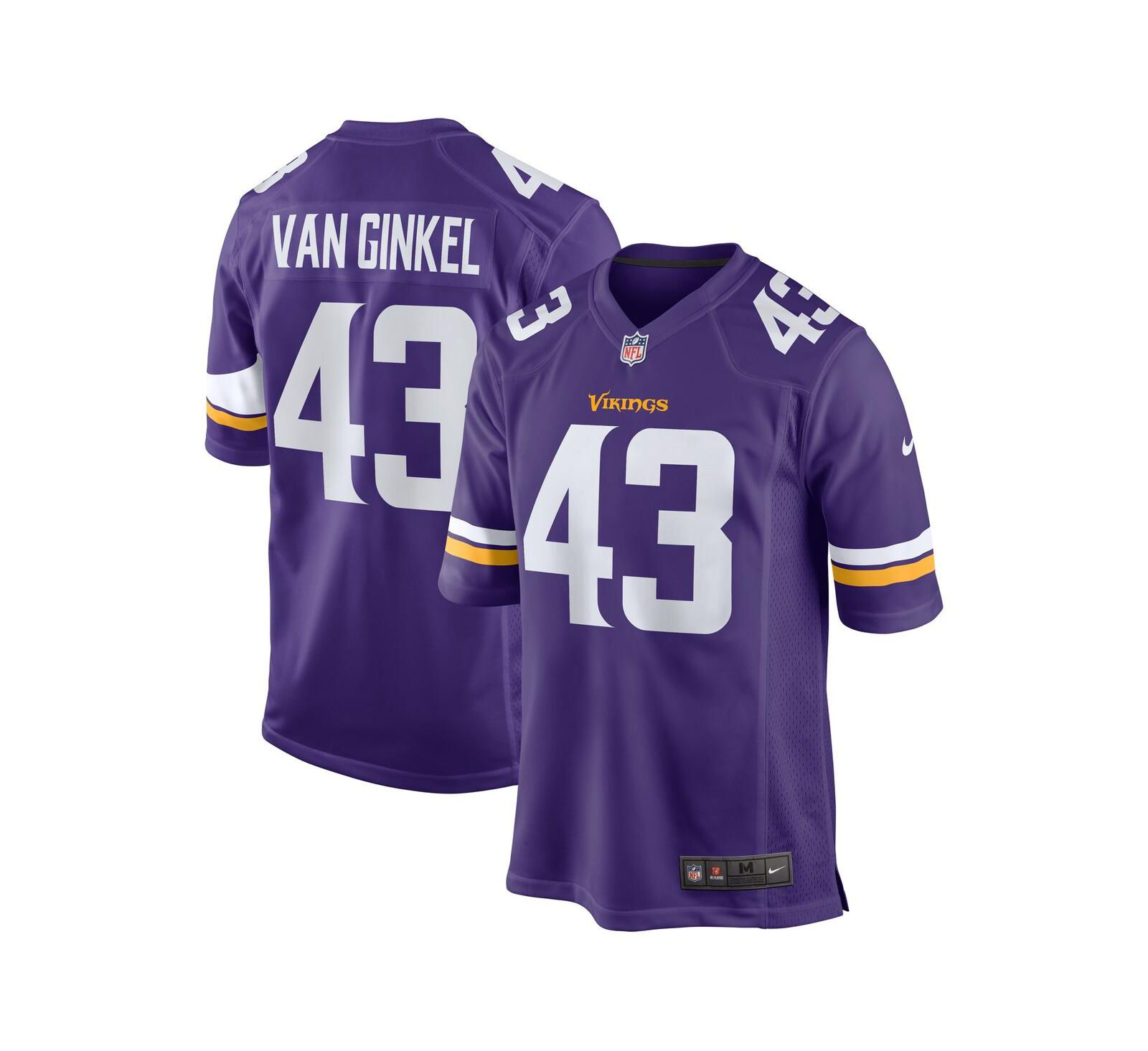 Nike Мужская игровая джерси Minnesota Vikings Andrew Van Ginkel Purple Team