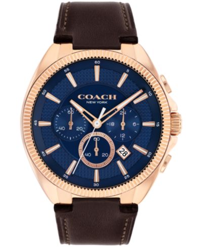 Мужские часы COACH Jackson Dark Brown Leather Calfskin Bracelet 44mm