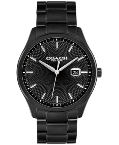 COACH Мужской Oliver Black IP Stainless Steel Bracelet Watch, 41mm