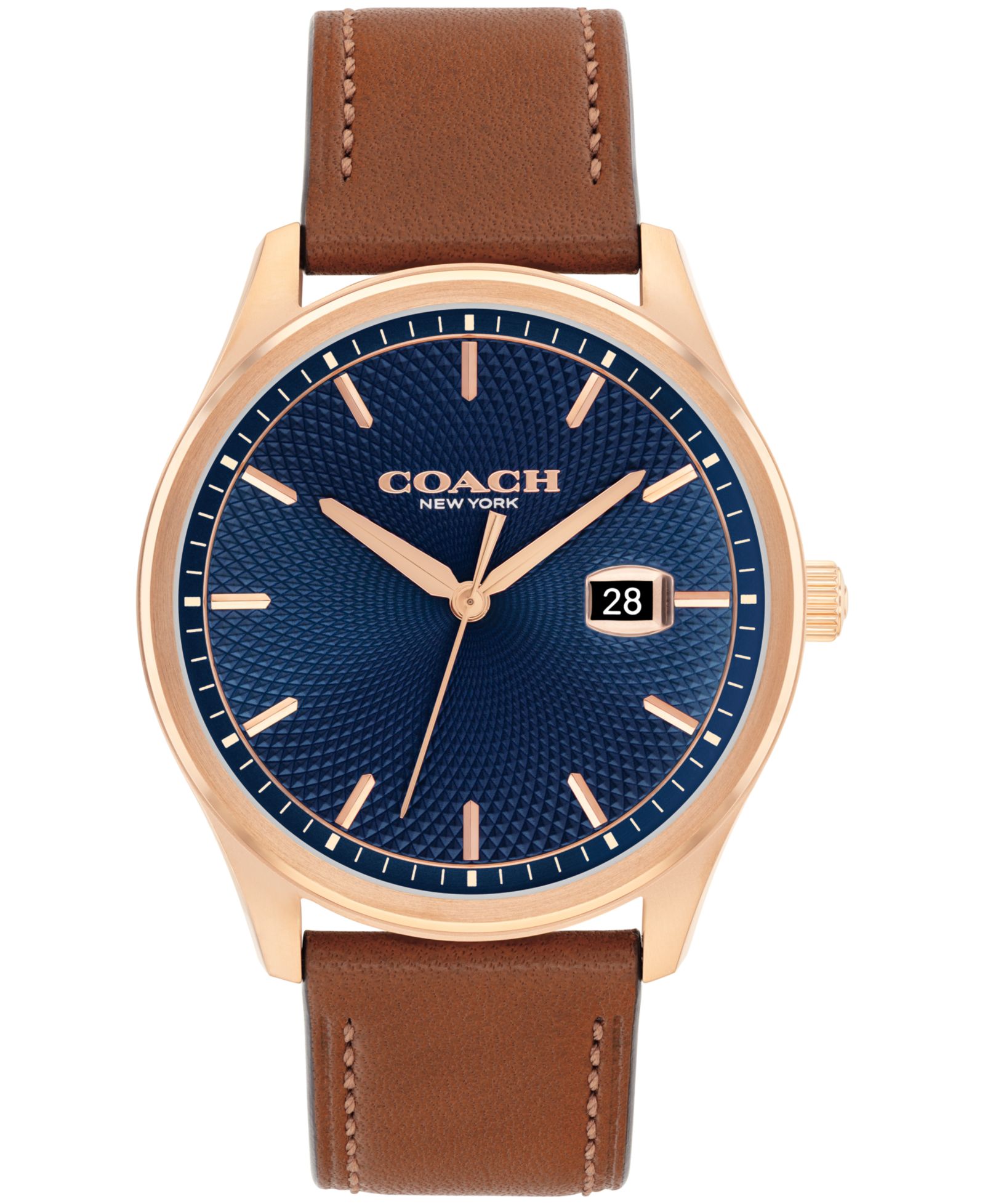 COACH мужские наручные часы Oliver с кожаным ремешком из телячьей кожи, 41 мм