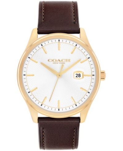 Мужские часы COACH Oliver Brown Leather Calfskin Strap 41mm