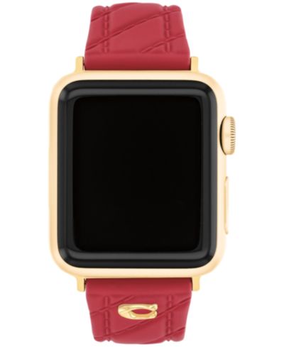 COACH Женский ремешок для Apple Watch из красного силикона, 38mm, 40mm, 41mm