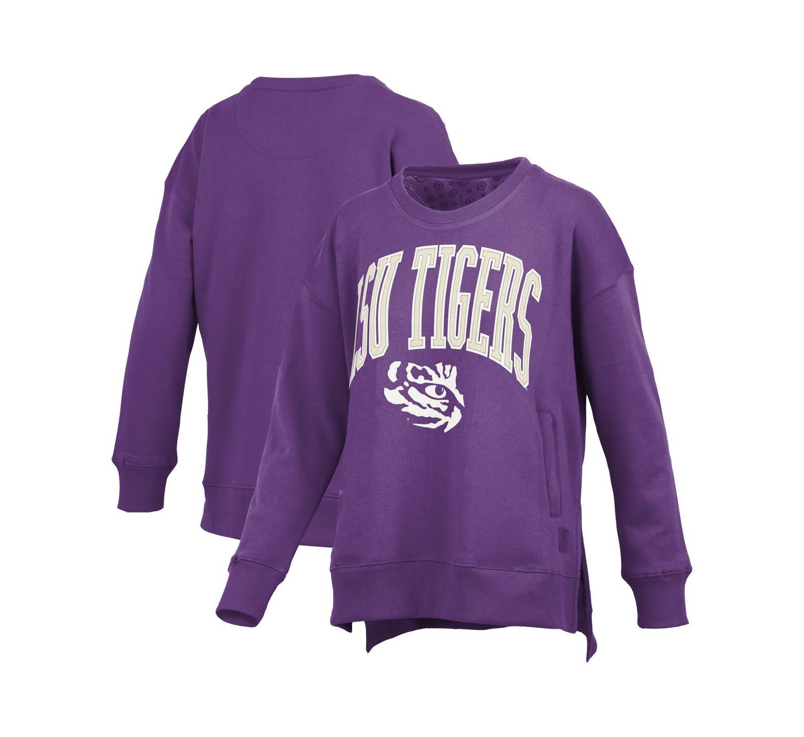 Женская толстовка Pressbox Purple LSU Tigers Pocketed Arch Pullover Sweatshirt