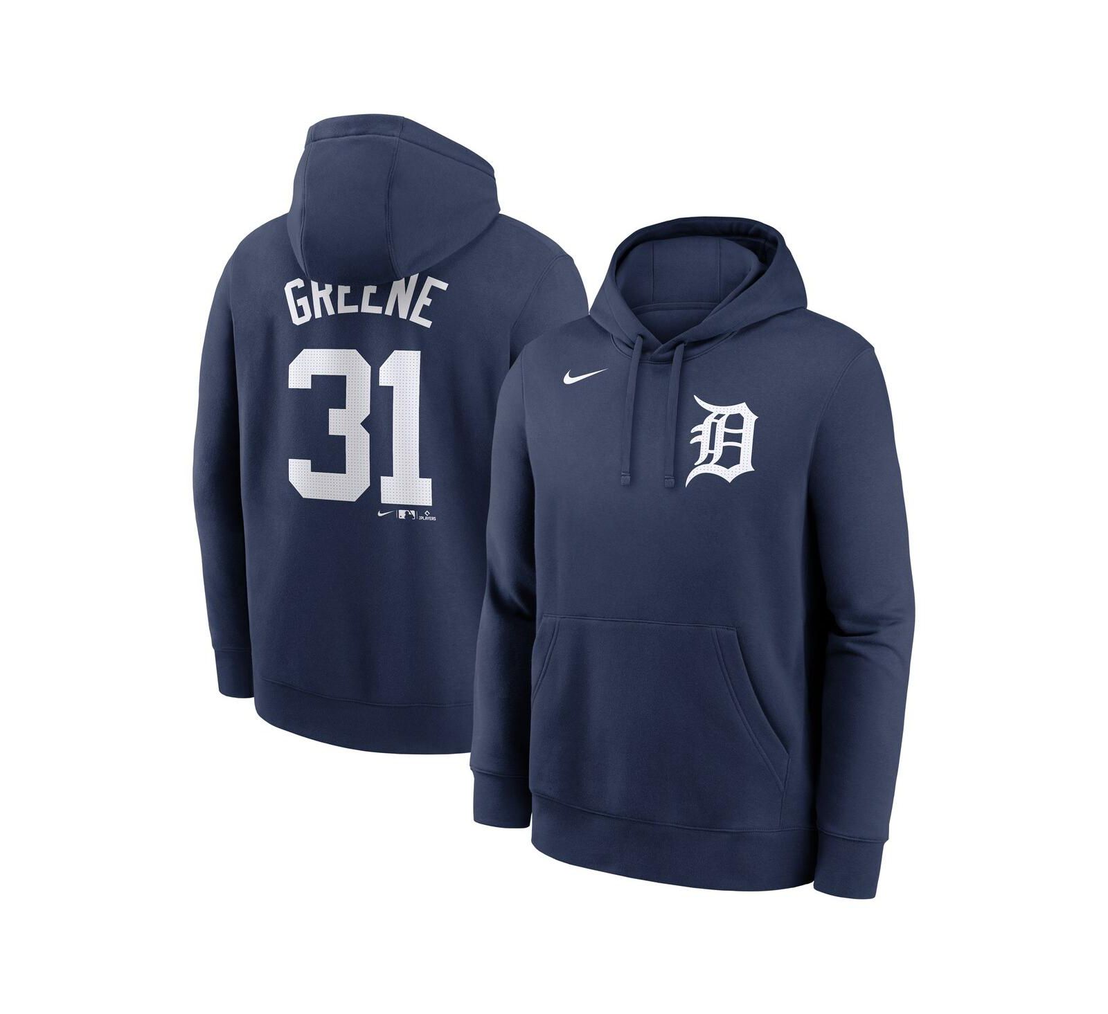 Мужское худи Nike Riley Greene Navy Detroit Tigers Player Name & Number Club Fleece Pullover