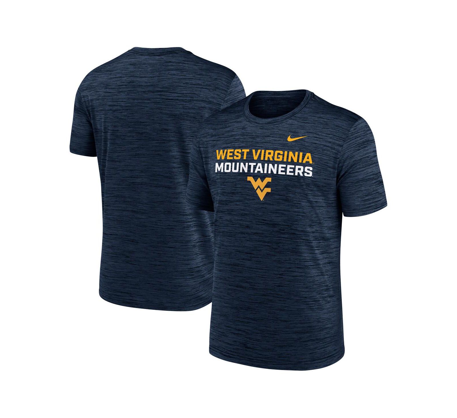 Nike Men's Navy West Virginia Mountaineers Campus Center Stack Velocity Performance T-Shirt