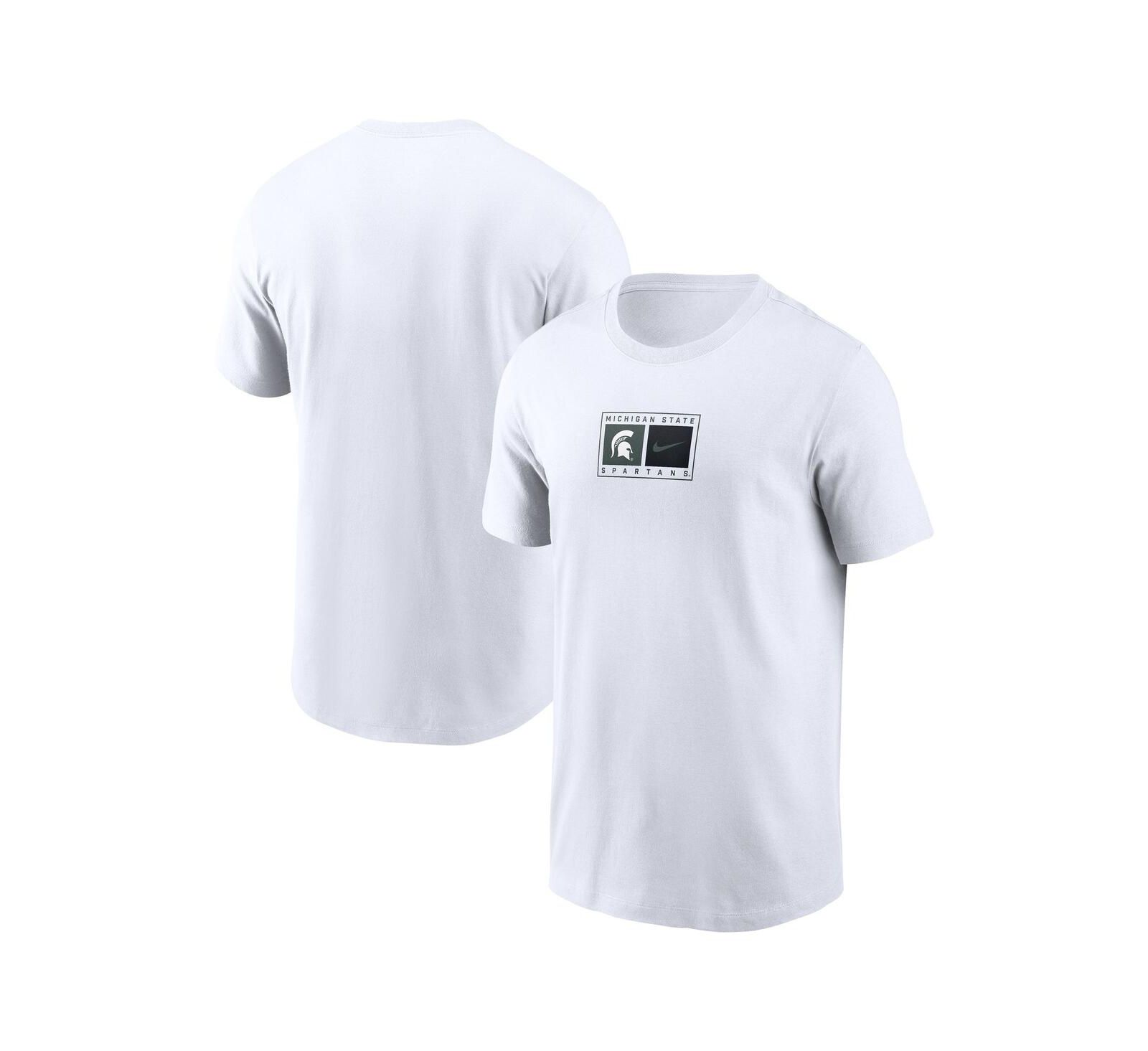 Nike Men's White Michigan State Spartans Campus Logo Swoosh T-Shirt