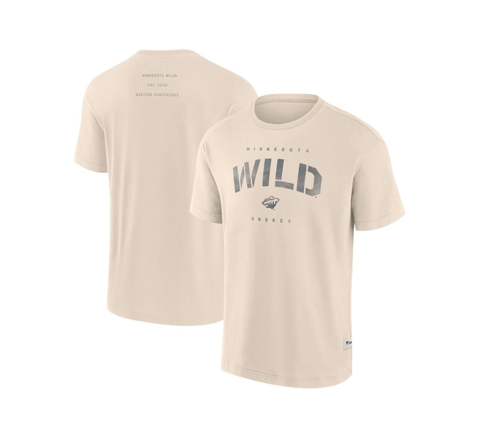 Мужская футболка Fanatics Minnesota Wild Elements Weathered Tonal Future Ground, кремового цвета