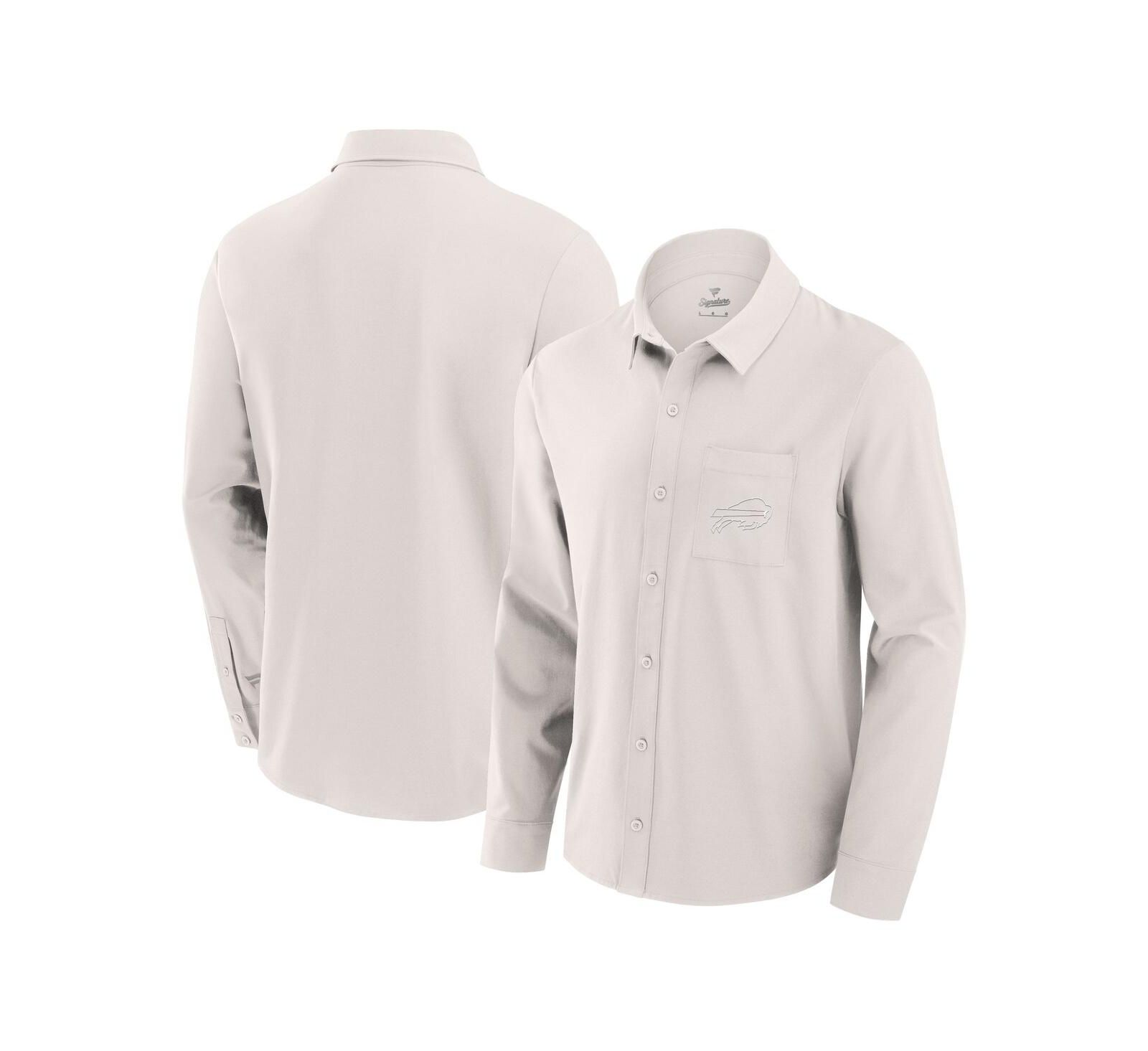 Fanatics Men's Cream Buffalo Bills Front Office Long Sleeve Button-Up Shirt