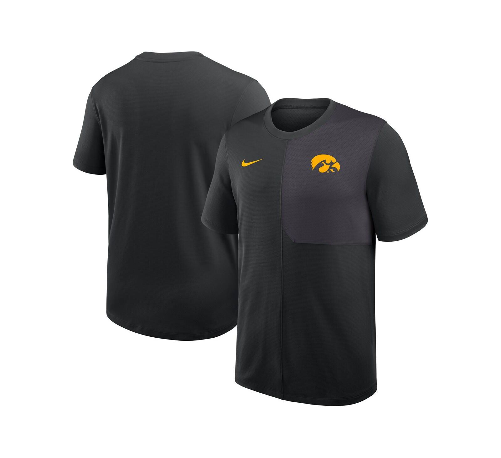 Nike Men's Black Iowa Hawkeyes 2025 Sideline UV Performance Coach T-Shirt