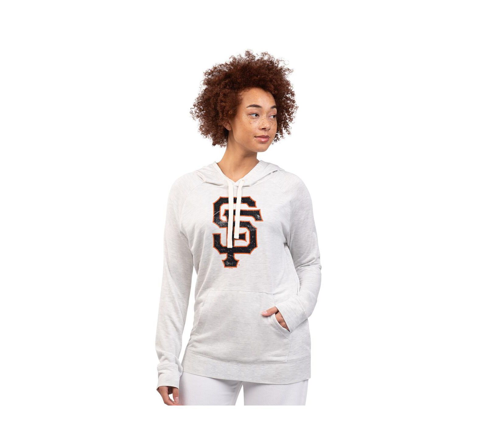 G-III 4Her by Carl Banks Women's Oatmeal San Francisco Giants Pregame Pullover Hoodie