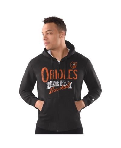 Мужская куртка-толстовка Starter Black Baltimore Orioles Distressed Full-Zip