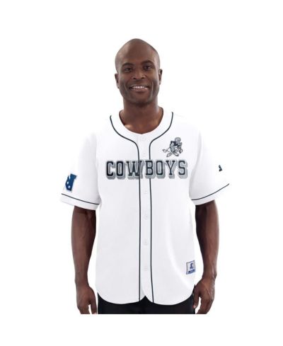 Мужская белая бейсбольная джерси G-III Sports by Carl Banks Dallas Cowboys Throwback Relay