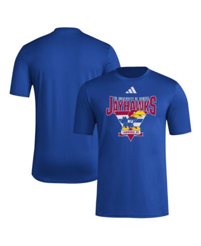 Мужская футболка adidas Royal Kansas Jayhawks 2024 Locker Trilateral Pre-Game