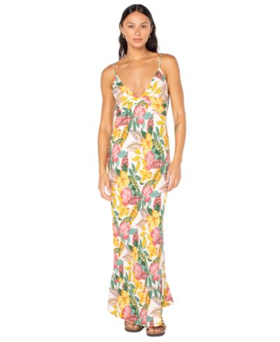 Roxy Women's Floral-Print Lost Paradise Tie-Beck Maxi Dress