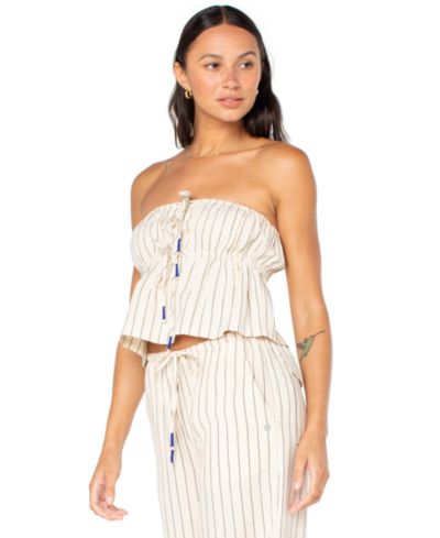 Roxy Женский укороченный топ Iyla Striped Tie-Front с завязками