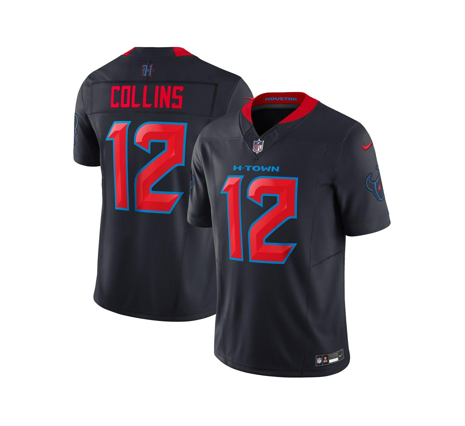 Nike Мужская джерси Nico Collins Navy Houston Texans Alternate 2 Vapor F.U.S.E. Limited
