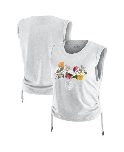 WEAR by Erin Andrews Women's Heather Gray Baltimore Orioles Cinched Tank Top