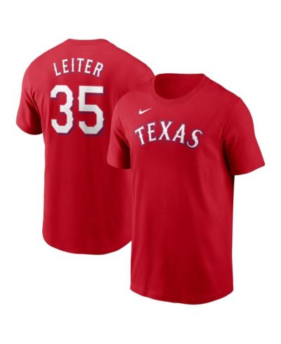 Nike Men's Jack Leiter Red Texas Rangers Fuse Name & Number T-Shirt