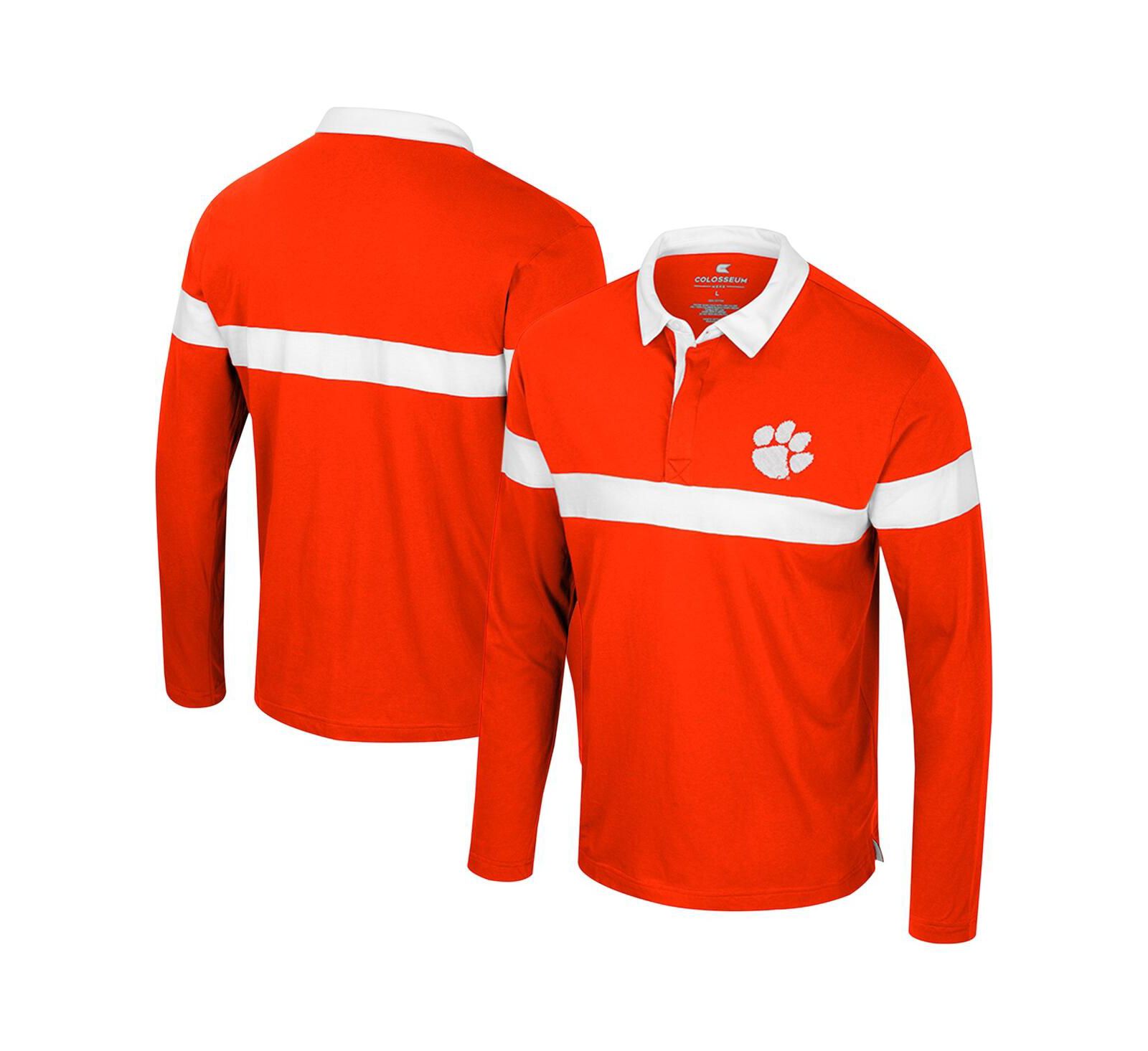 Colosseum Мужской Orange Clemson Tigers Too Cool for School Long Sleeve Polo Shirt