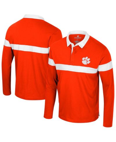 Colosseum Men's Orange Clemson Tigers Too Cool for School Long Sleeve Polo Shirt