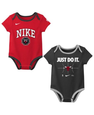 Nike комплект боди для новорожденных Chicago Bulls Just Do It, 2 шт., красный/черный