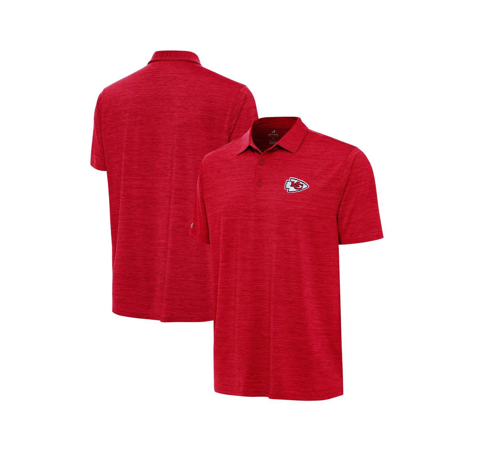 Antigua Men's Heather Red Kansas City Chiefs Layout Polo Shirt