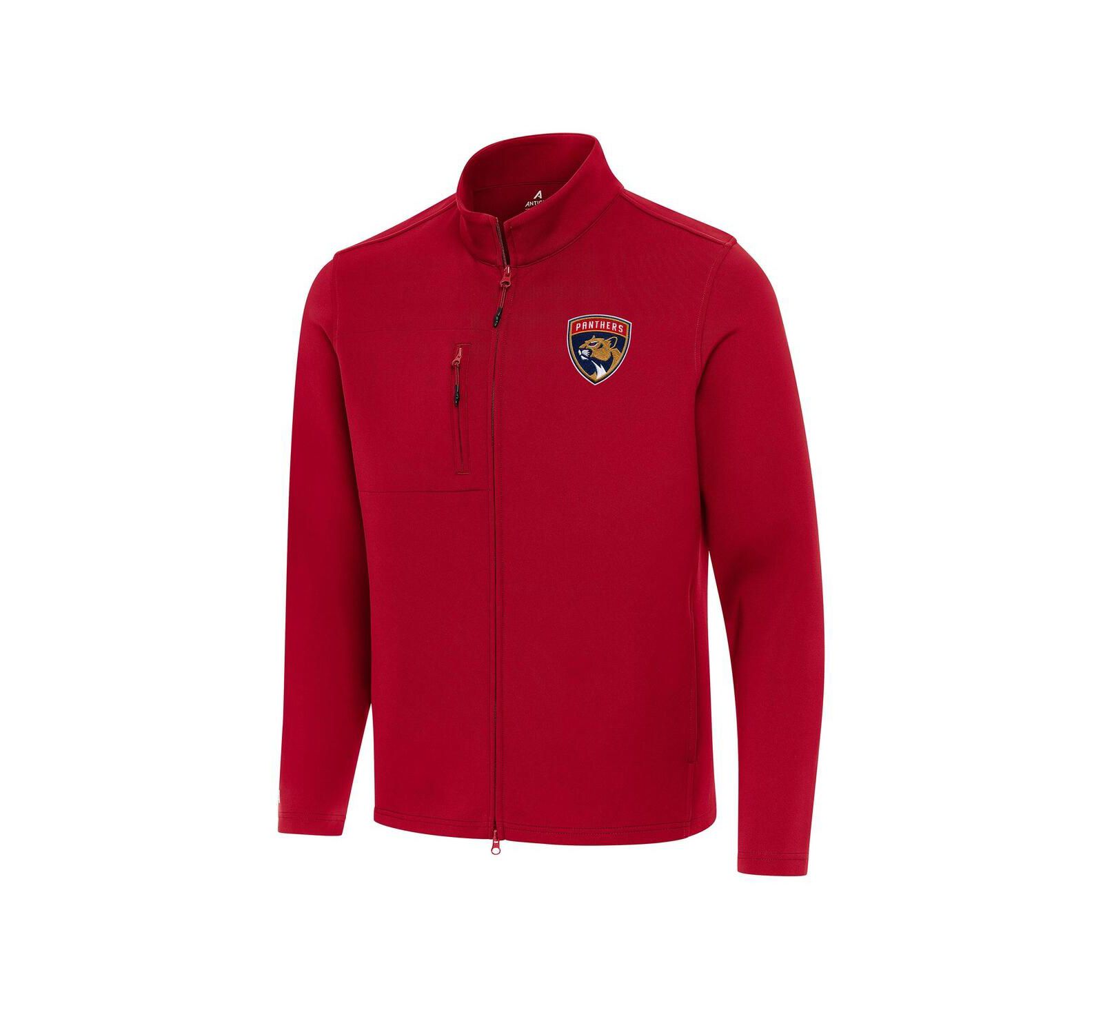 Мужская куртка Antigua Red Florida Panthers Objection Double-Peached Full-Zip
