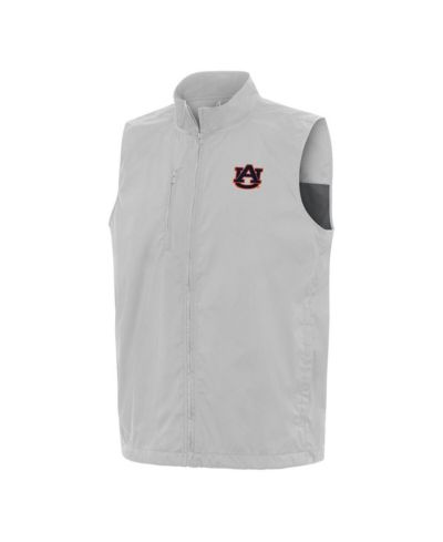 Мужской жилет Antigua Heather Gray Auburn Tigers Brisk Full-Zip