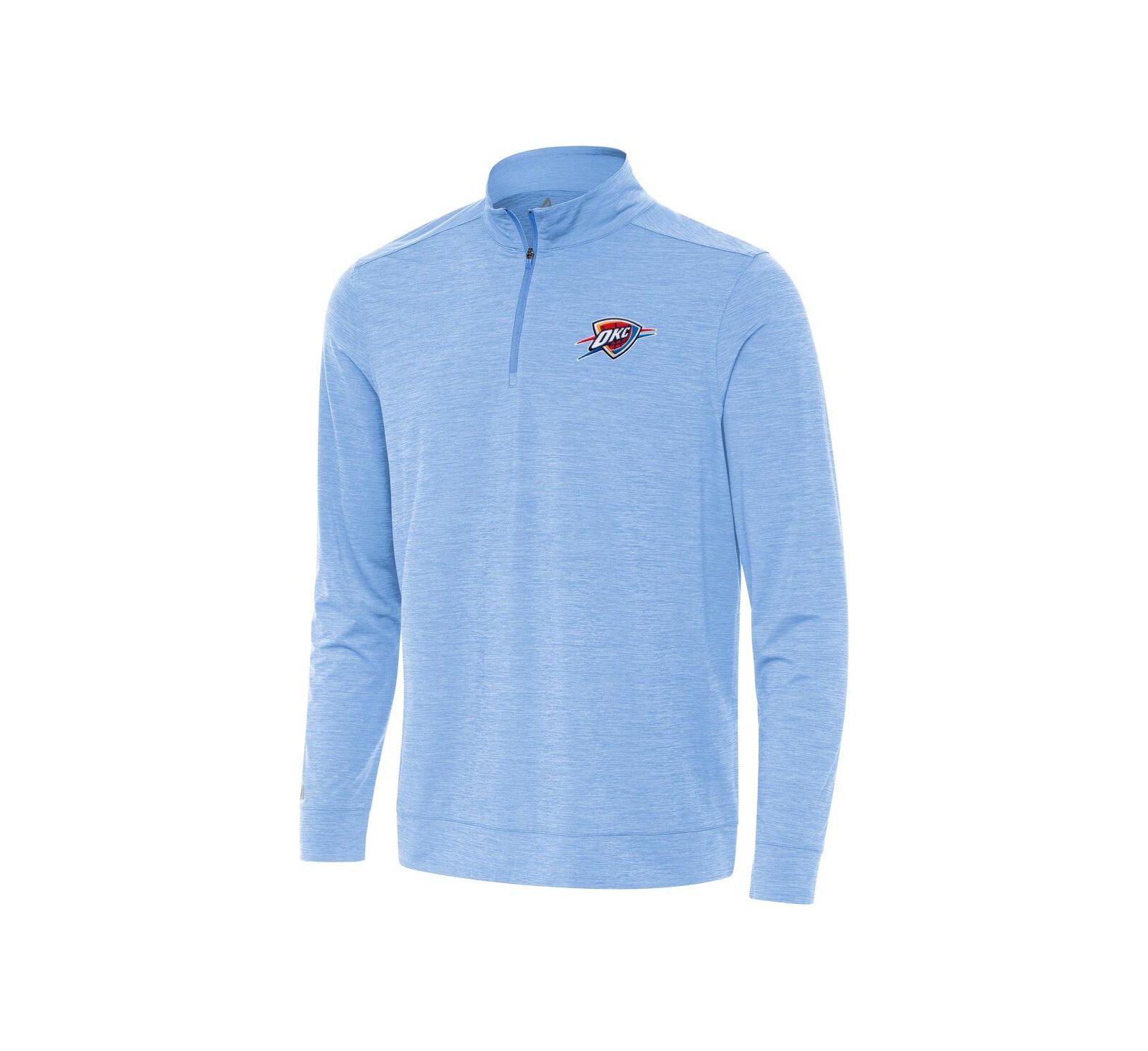 Мужской свитшот Antigua Heather Powder Blue Oklahoma City Thunder Bright Quarter-Zip