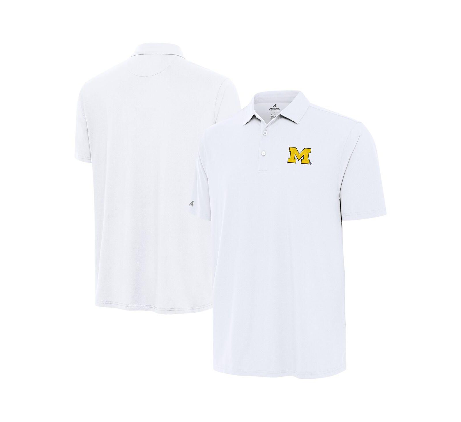 Мужская рубашка-поло Antigua White Michigan Wolverines Era