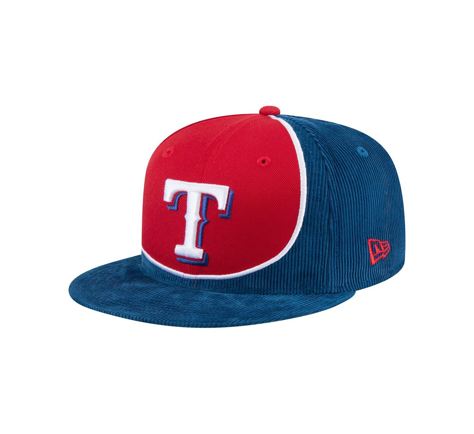 New Era Мужской Royal/Red Texas Rangers Retro Split Corduroy Snapback Hat