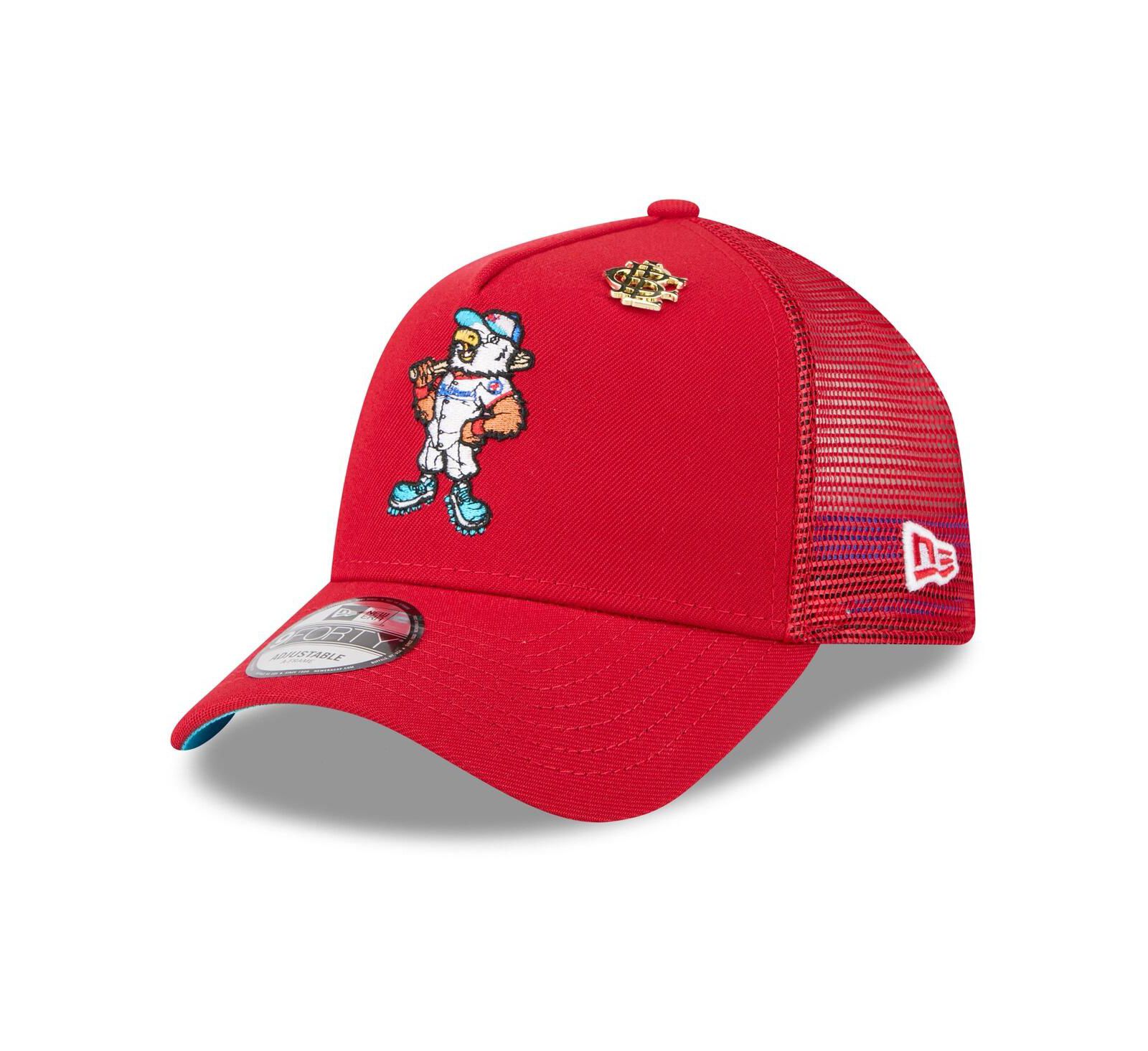 Мужская кепка New Era Washington Nationals 2025 Big League Chew A-Frame 9FORTY Adjustable Trucker Hat, красная