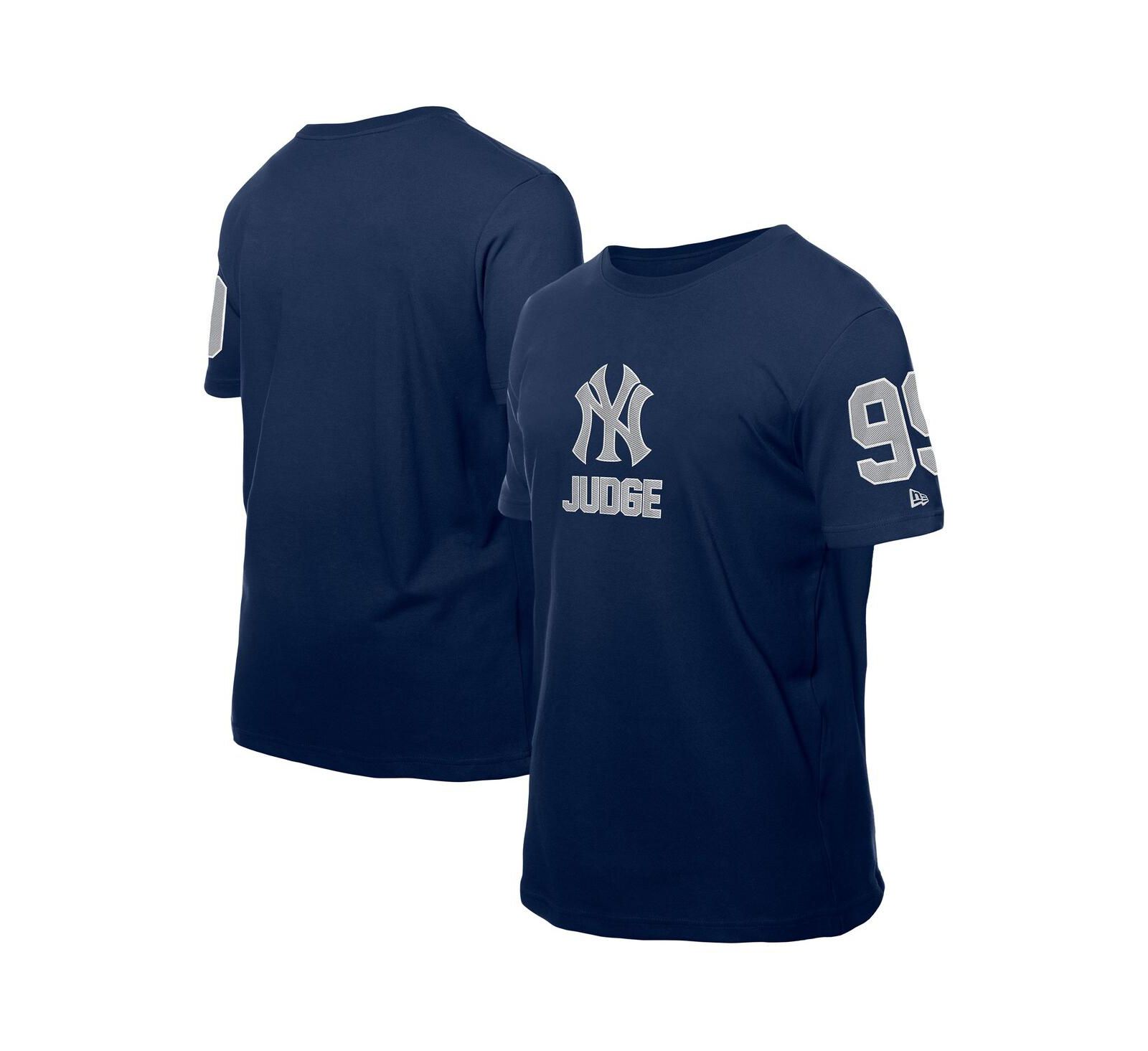 Мужская футболка New Era Aaron Judge Navy New York Yankees Design Lab Name & Number