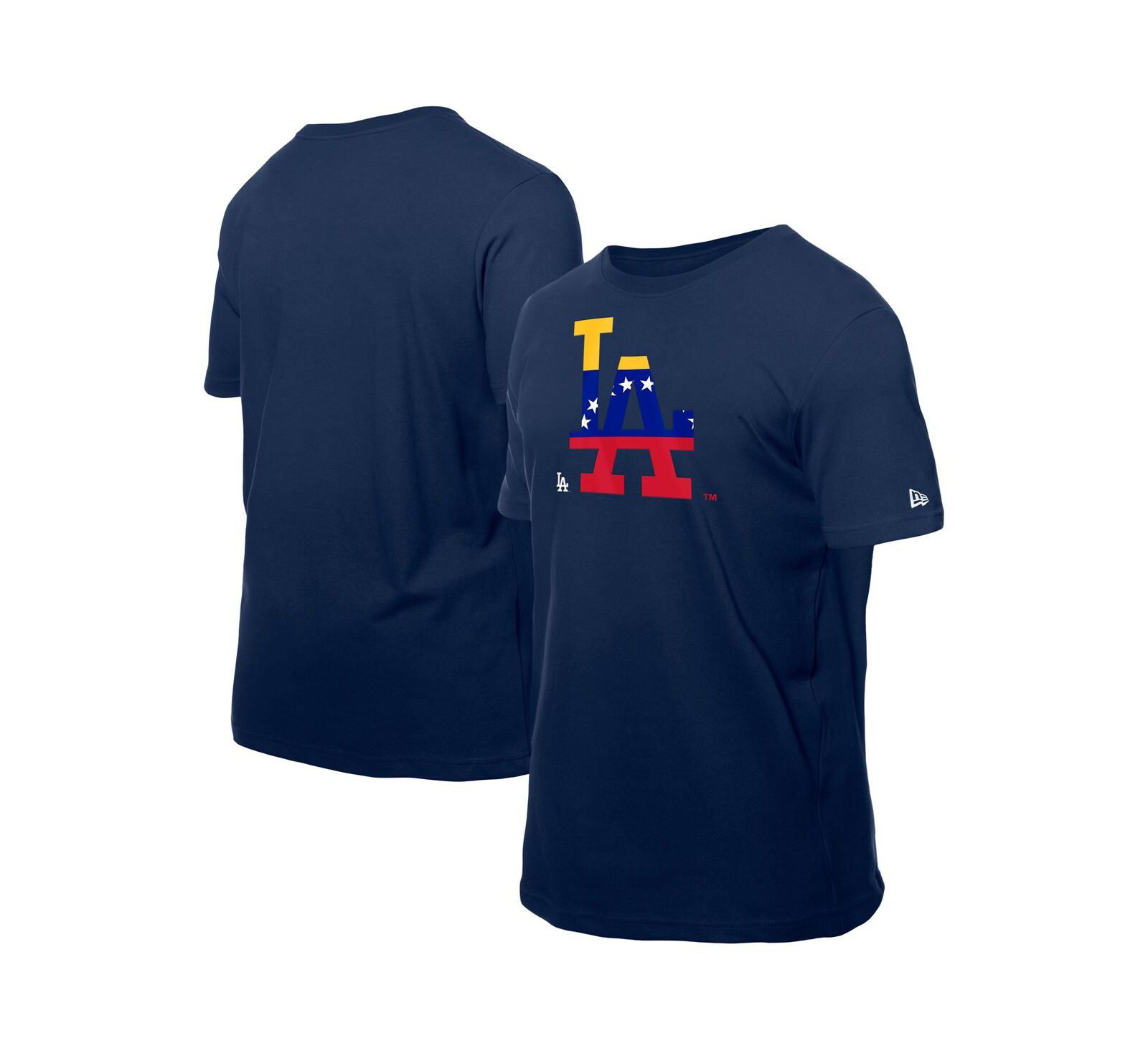 Мужская футболка New Era Navy Los Angeles Dodgers с логотипом флага Венесуэлы