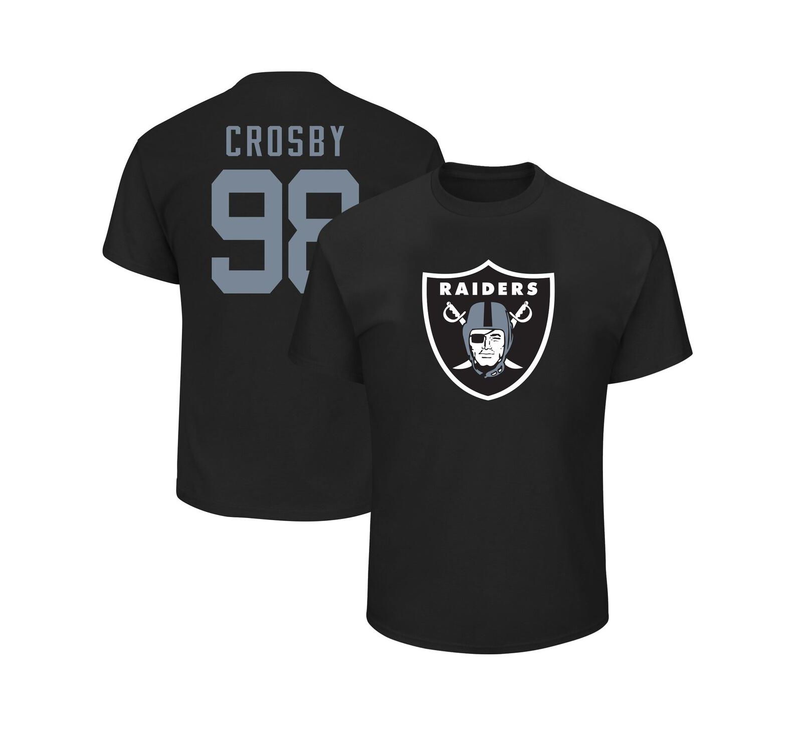 Мужская футболка Fanatics Maxx Crosby Black Las Vegas Raiders Big & Tall с именем и номером игрока