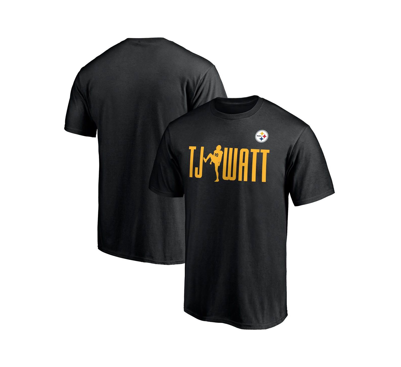 Мужская футболка Fanatics Pittsburgh Steelers Checkdown, черная, T.J. Watt