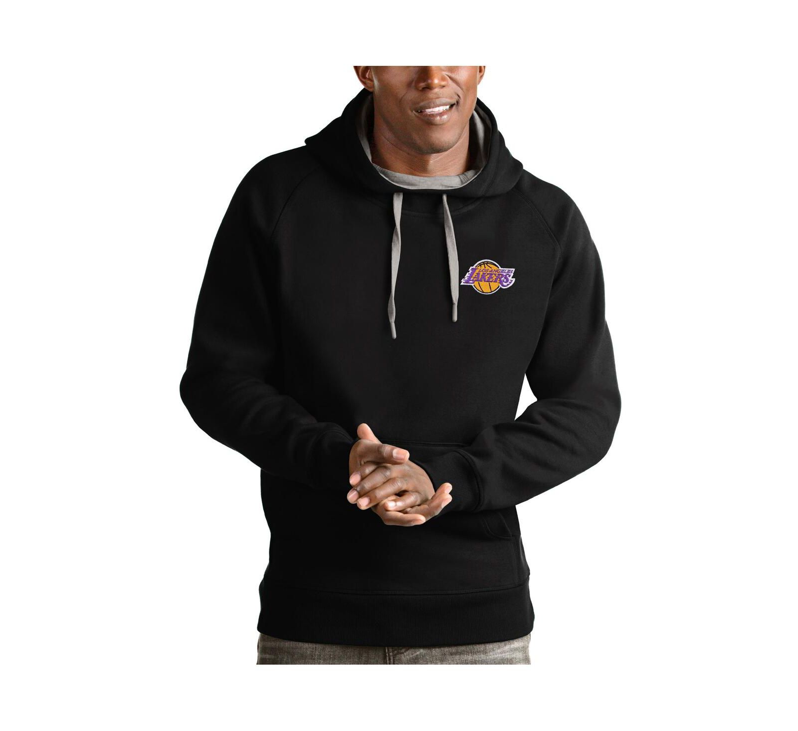 Мужское худи Antigua Black Los Angeles Lakers Victory Pullover