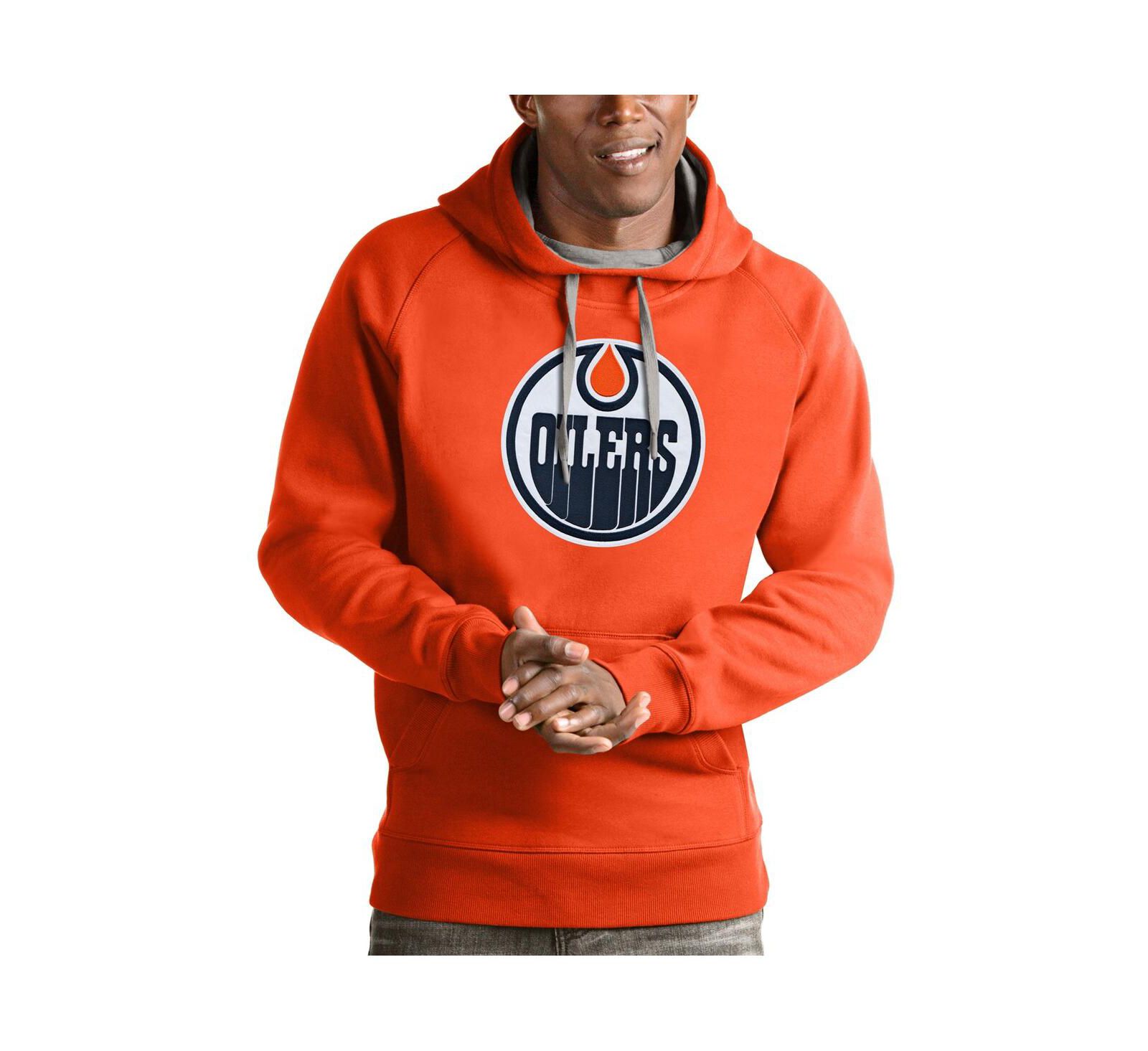 Мужская толстовка Antigua Edmonton Oilers с логотипом оранжевая