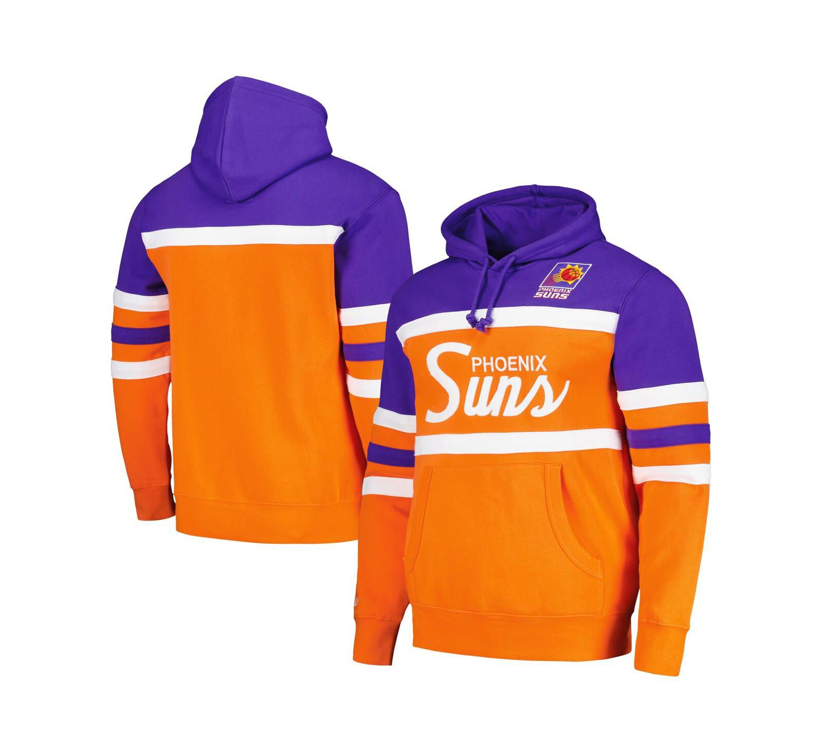 Худи Mitchell & Ness Men's Orange/Purple Phoenix Suns Head Coach Pullover