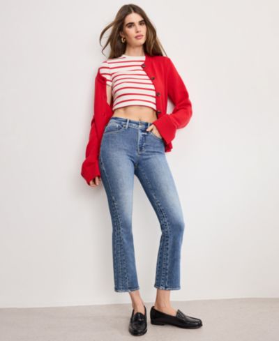 Женские джинсы Good American Good Legs Cropped Mini Boot, Regular & Plus Size