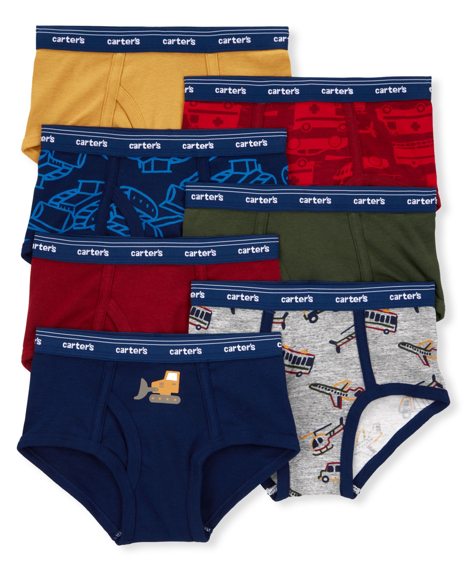 Carter's Toddler Boys' Construction-Themed Boxer Briefs, 7-Pack Set